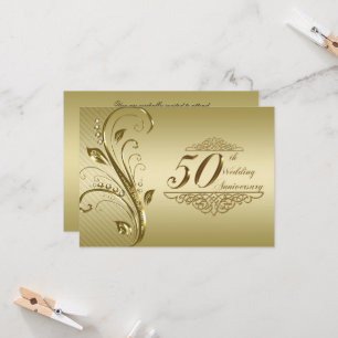 Carte d'invitation pour les 50 ans de mariage d'or