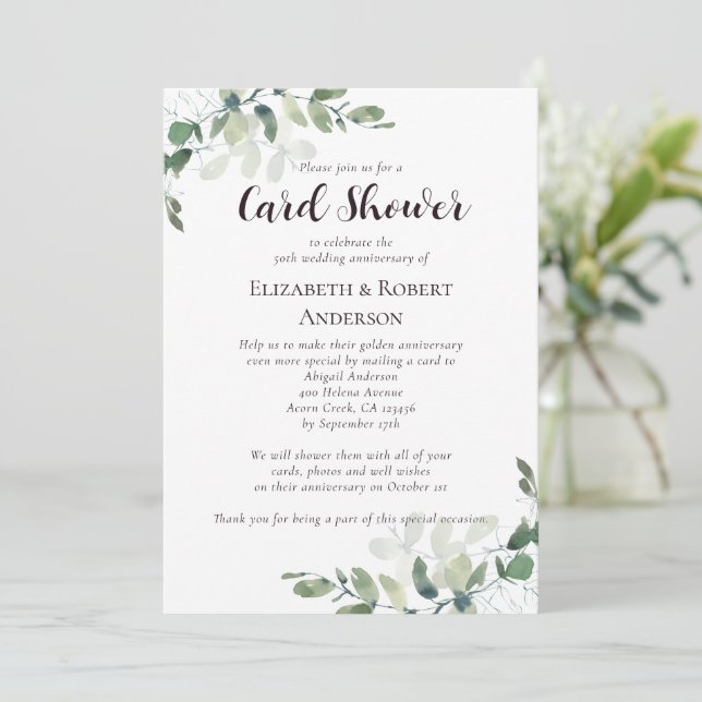 Carte d'invitation pour les 50 ans de mariage Show (Debout devant)