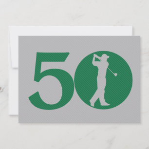 Carte d'invitation pour les 50 ans Golfeur Golf Gr