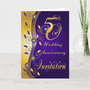 Carte d'invitation pour les 5 ans de mariage