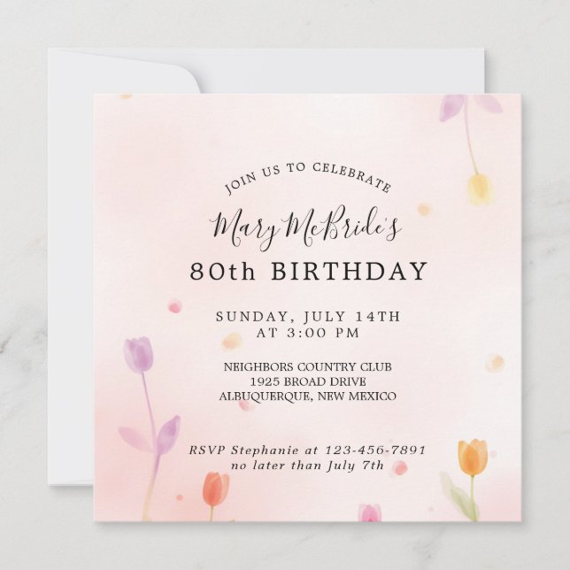 Carte d'invitation pour les 80 ans (Devant)