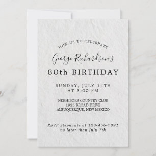 Carte d'invitation pour les 80 ans