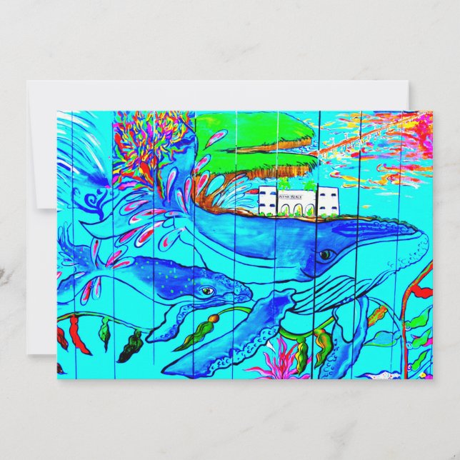 carte d'invitation pour les mamans et les baleines (Devant)