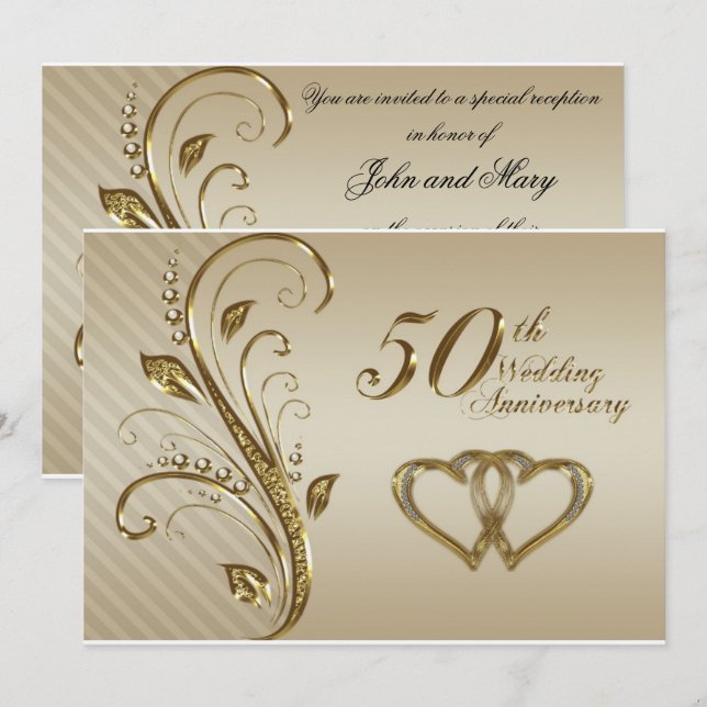 Carte d'invitation pour les noces d'or (Devant / Derrière)