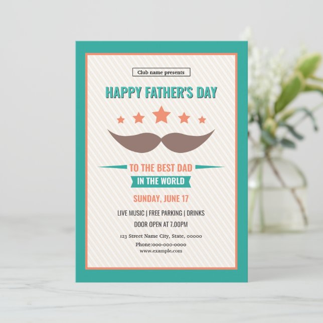 Carte d'invitation pour l'événement de la Fête des (Debout devant)
