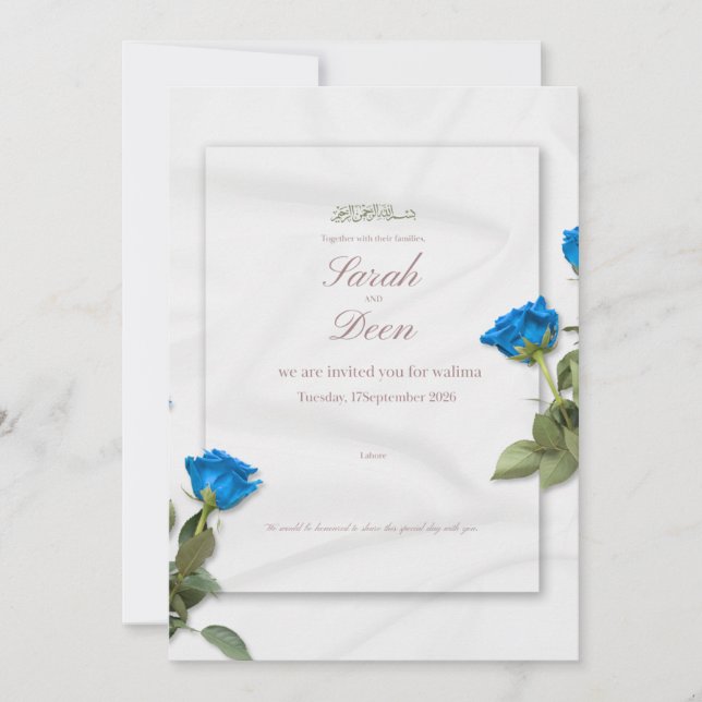 carte d'invitation pour l'événement walima (Devant)