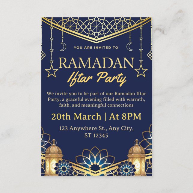 Carte d'invitation pour l'Iftar de Ramadan (Devant)