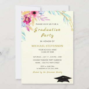 Carte d'invitation pour l'obtention d'un diplôme d