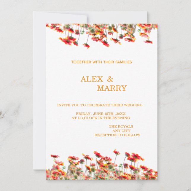 Carte d'invitation pour mariage anniversaire baby  (Devant)