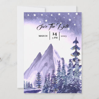 Carte d'invitation pour mariage hivernal