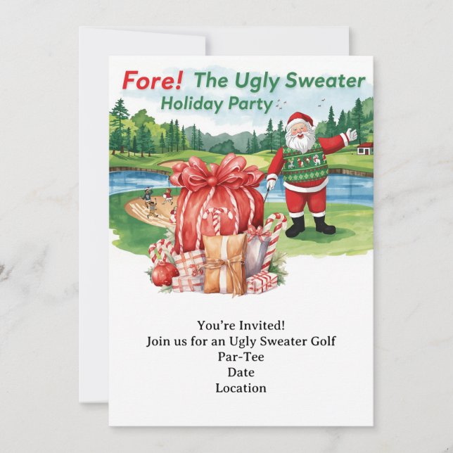 Carte d'invitation pour Noël à la fête de Noël (Devant)