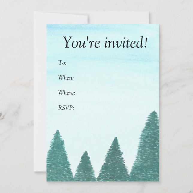 Carte d'invitation pour paysage de verdure (Devant)