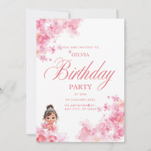 Carte d'invitation pour petite princesse