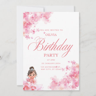 Carte d'invitation pour petite princesse 