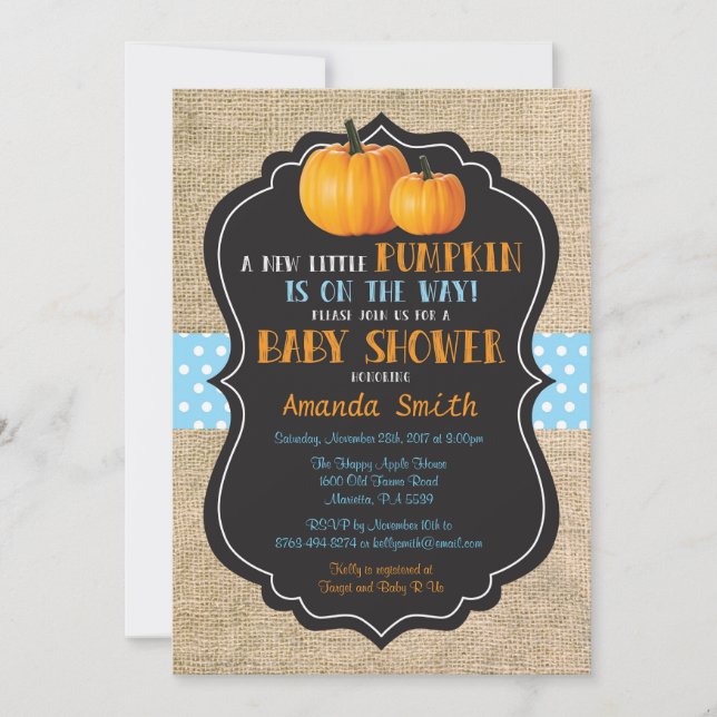 Carte d'invitation pour petits Baby showers Citrou (Devant)