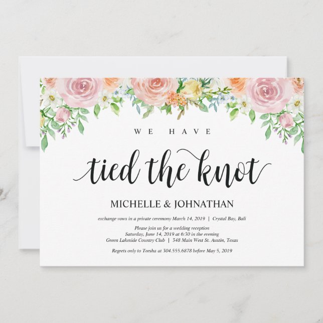 Carte d'invitation pour réception de mariage en fu (Devant)