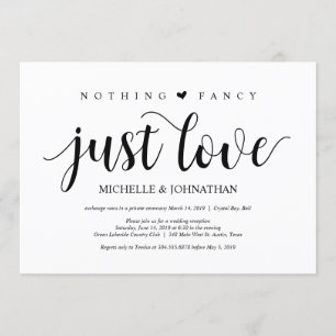 Carte d'invitation pour réception de mariage intim