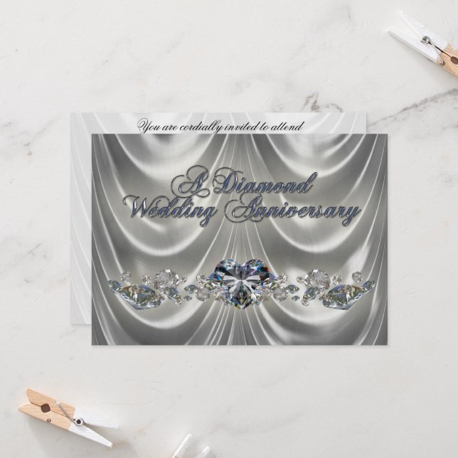 Carte d'invitation pour un anniversaire de mariage (Devant/Arrière en situation)