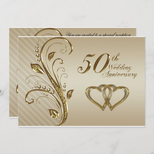 Carte d'invitation pour un anniversaire de mariage (Devant / Derrière)