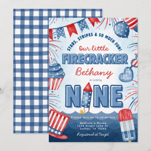 Carte d'invitation pour un anniversaire le 4 juill