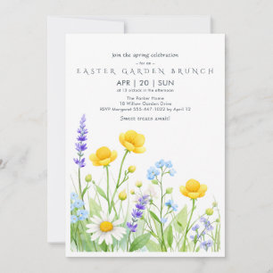 Carte d'invitation pour un brunch de Pâques dans u