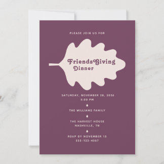 Carte d'invitation pour un dîner minimaliste de Fr