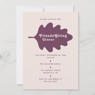 Carte d'invitation pour un dîner minimaliste de Fr