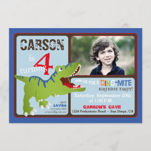 Carte d'invitation pour un quatrième anniversaire 