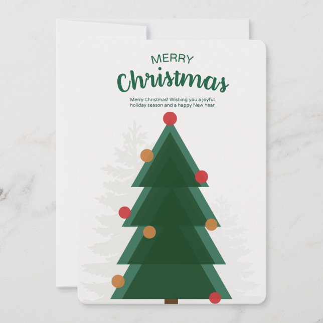 Carte d'invitation pour un sapin de Noël vert (Devant)