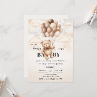 Carte d'invitation pour une baby shower avec un ou