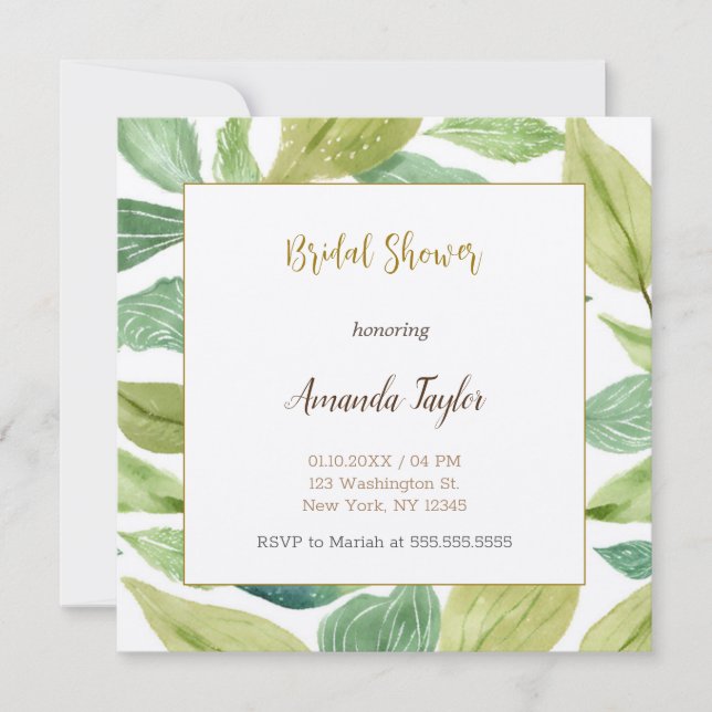 Carte d'invitation pour une baby shower de mariage (Devant)