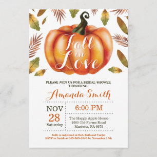 Carte d'invitation pour une douche nuptiale tombée