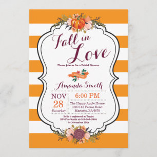 Carte d'invitation pour une douche nuptiale tombée