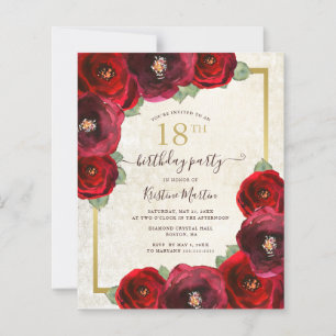 Carte d'invitation pour une fête d'anniversaire 18