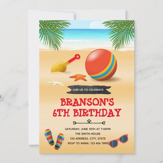 Carte d'invitation pour une fête d'anniversaire au (Devant)