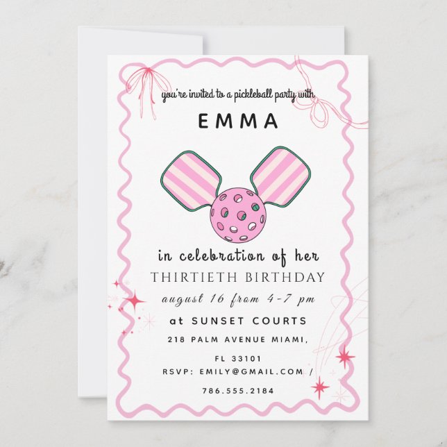 Carte d'invitation pour une fête d'anniversaire de (Devant)