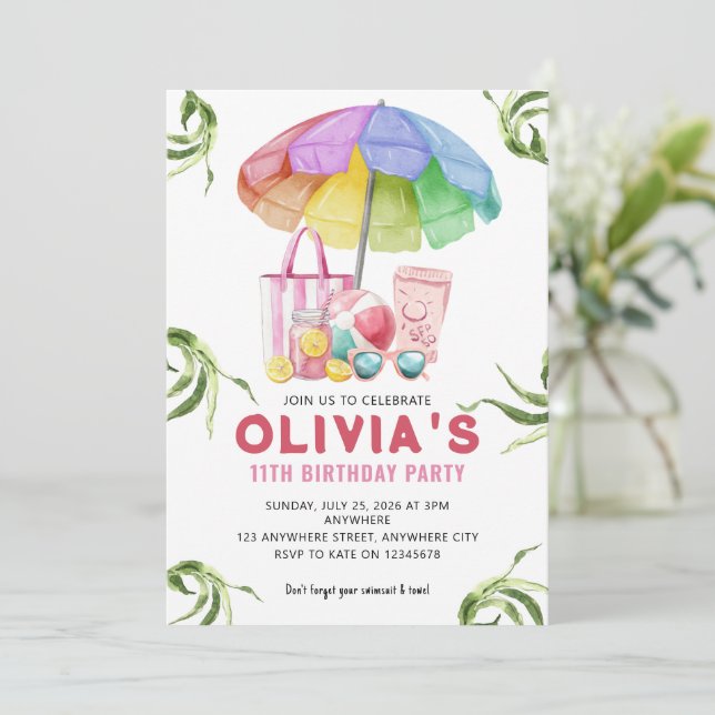 Carte d'invitation pour une fête d'anniversaire fi (Debout devant)
