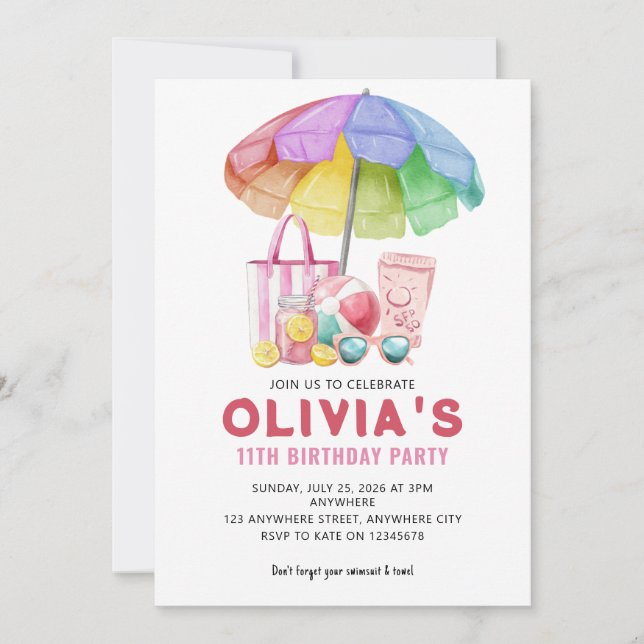 Carte d'invitation pour une fête d'anniversaire fi (Devant)