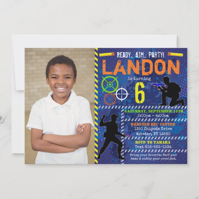 Carte d'invitation pour une fête d'anniversaire Ph (Devant)