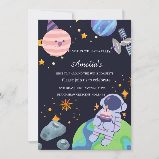 Carte d'invitation pour une fête d'anniversaire su (Devant)