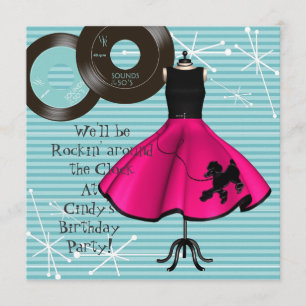 Carte d'invitation pour une fête d'anniversaire su