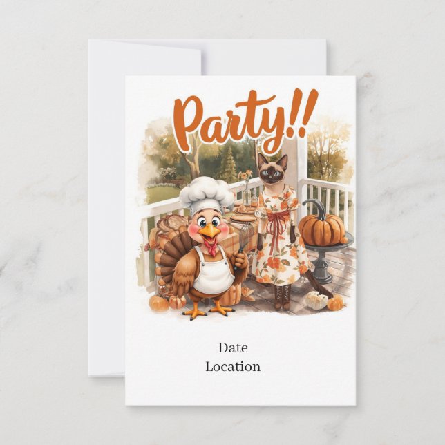 Carte d'invitation pour une fête d'automne – Rasse (Devant)