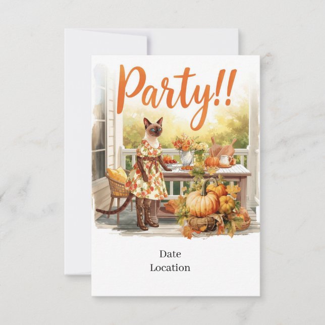 Carte d'invitation pour une fête d'automne – Rasse (Devant)