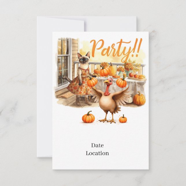 Carte d'invitation pour une fête d'automne – Rasse (Devant)