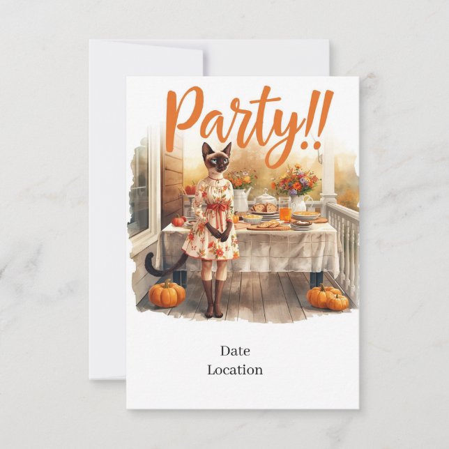 Carte d'invitation pour une fête d'automne – Rasse (Devant)