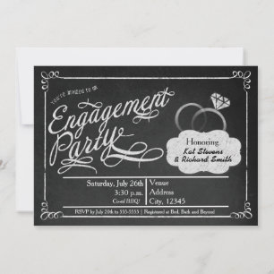 Carte d'invitation pour une fête de fiançailles en