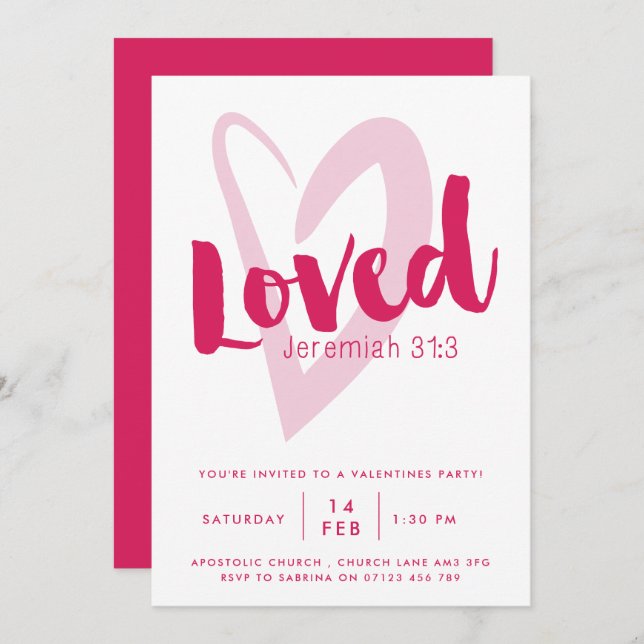 Carte d'invitation pour une fête de la Saint-Valen (Devant / Derrière)