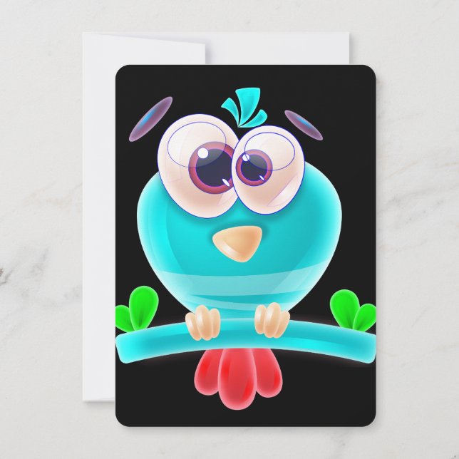 Carte d'invitation pour une fête Funky Birdie (Dos)