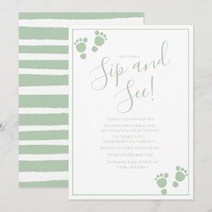 Carte d'invitation pour une fête Sip And See avec 