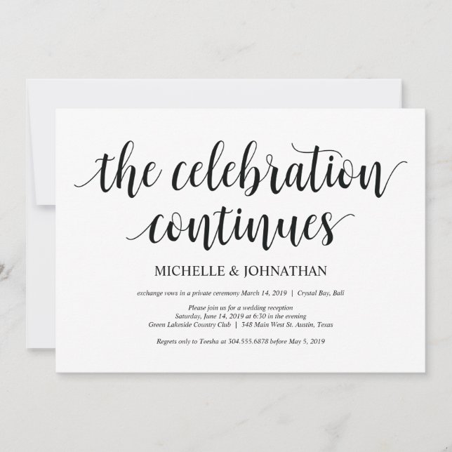 Carte d'invitation pour une réception de mariage i (Devant)